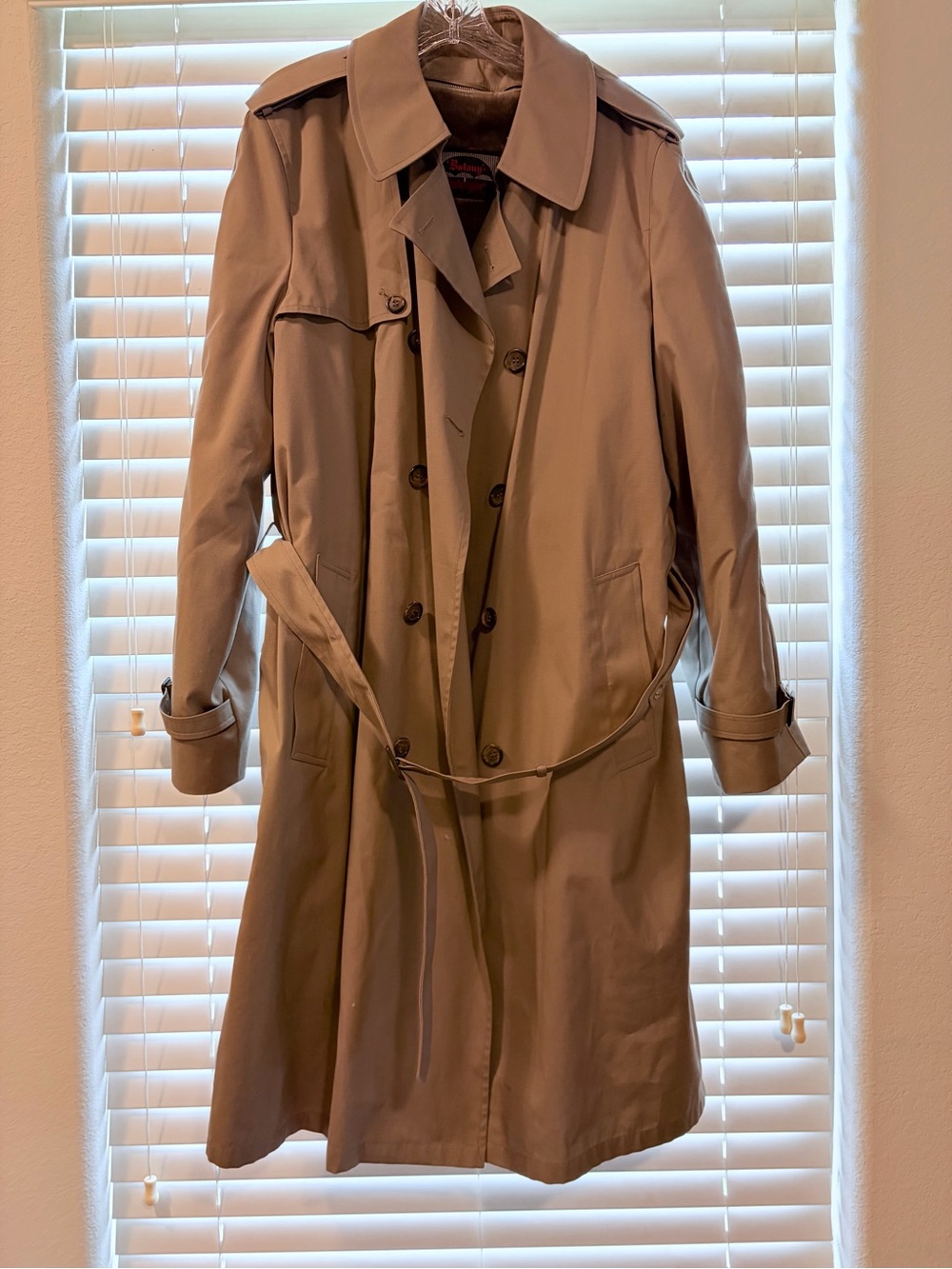 Men's Double-Breasted Trench Coat in Khaki